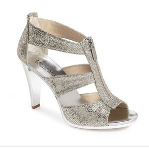 Michael Kors Sparkle Burkley T-strap Heels size 6.5 WORN ONCE!